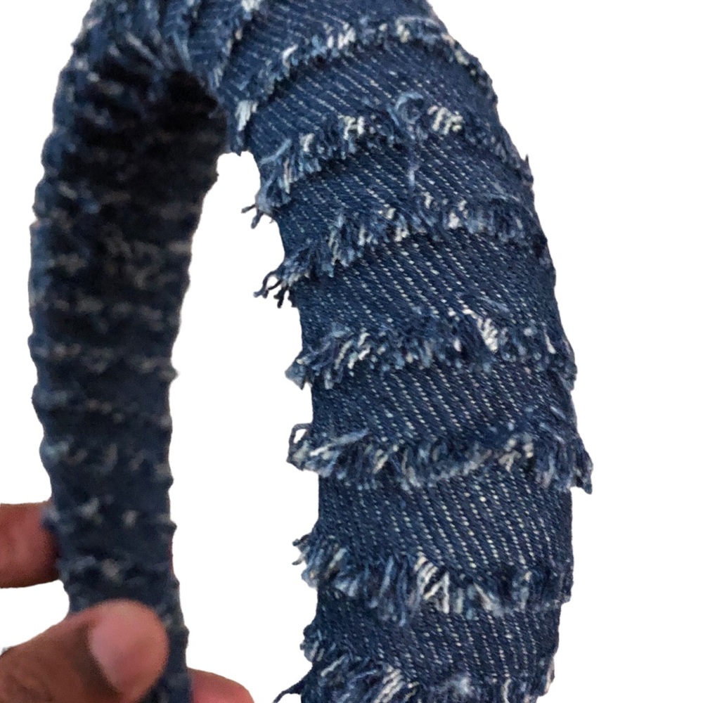 Set of 2 Denim Distressed Headbands Hair Accessories - Picture 7 of 9